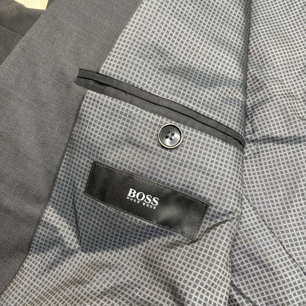Hugo Boss Men's Super 120 100% Wool Birdseye Suit Gray Size 42R 36x32 - Picture 6 of 16